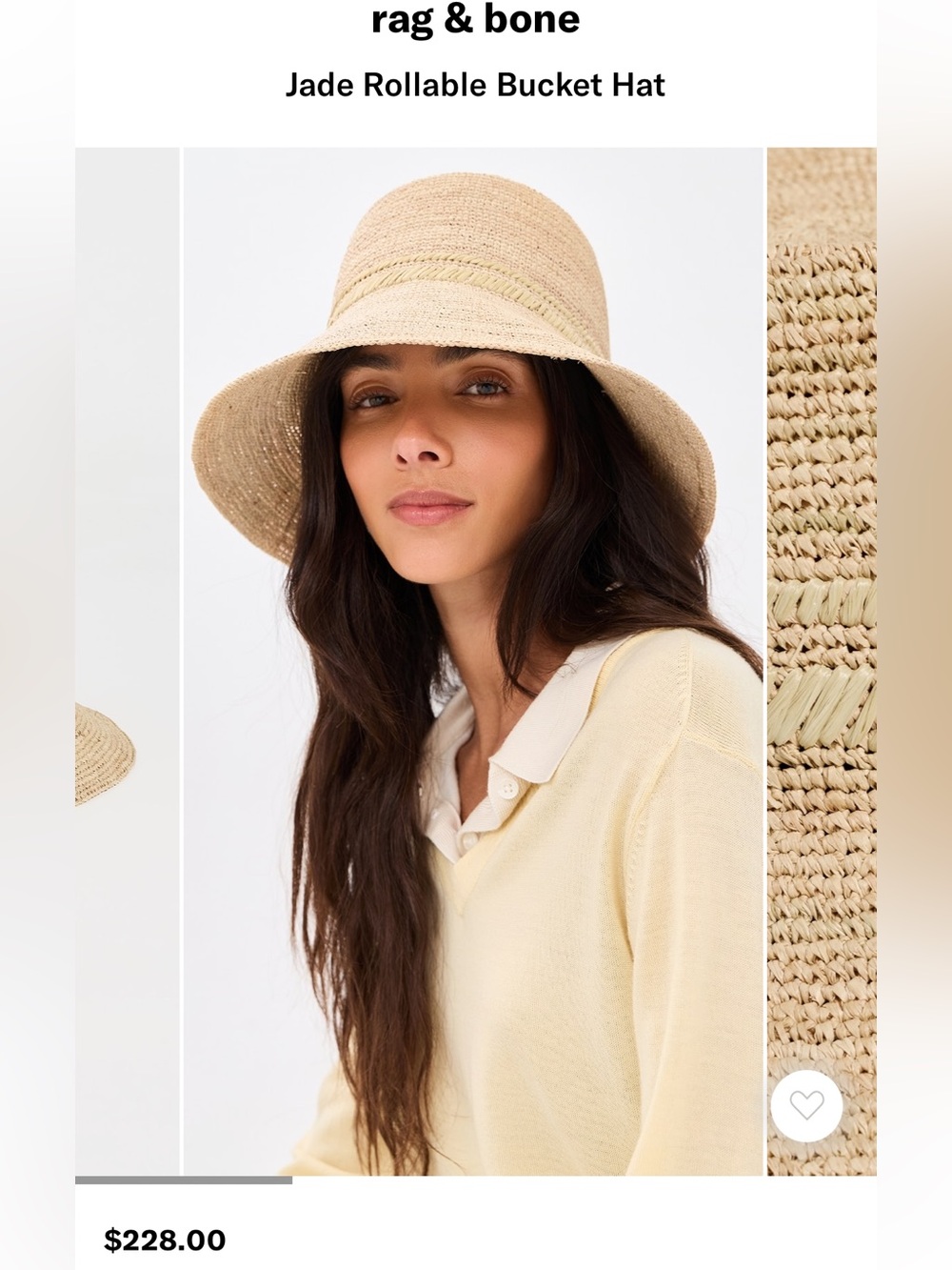 rag & bone
Jade Rollable Bucket Hat Color: Natural Sage $ 228 new S/M